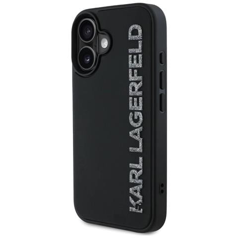 Custodia Nera Lucida Per Iphone 16 Di Karl Lagerfeld Con Gomma 3d - Foto 2