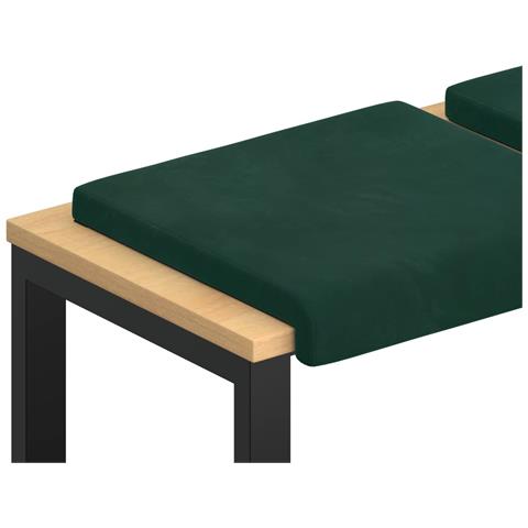 Cuscino per panchina 4 pz Velluto Verde Scuro Profondità 35 cm - Foto 1