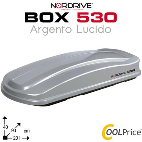 Box Da Tetto Baule Portatutto 530l Argento Lucido Abs - Foto 1