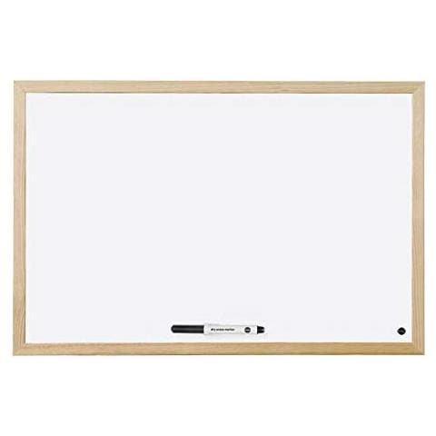 Lavagna Magnetica Bianca Budget Con Cornice In Legno, Superficie Speciale Cancellabile A Secco, 800 X 600 Mm - Foto 2
