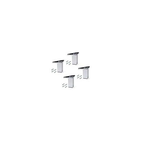 2039625 Piede Con Viti Di Fissaggio Per Mobile, Verniciato Alluminio, H 80mm, Set Di 4 Pezzi - Foto 1