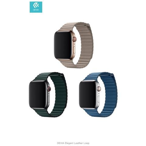 Cinturino Apple Watch Serie 44mm Elegant Leather Forest Gr - Foto 1