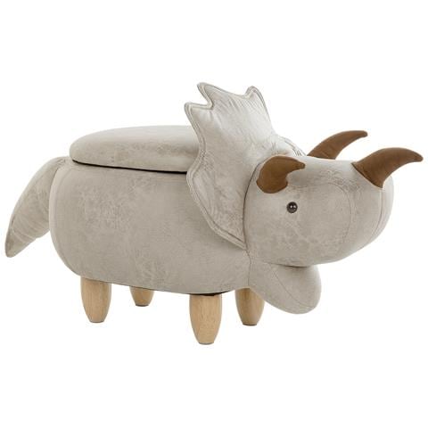 Pouf Contenitore In Tessuto Grigio Chiaro Triceratops - Foto 18