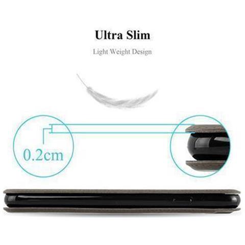 Custodia Compatibile Con Huawei P7 In Bruno Pietra - Coperchio Protettivo Con Chiusura Magnetica, Funzione Stand E 2 Finestre Di Visualizzazione - Foto 9