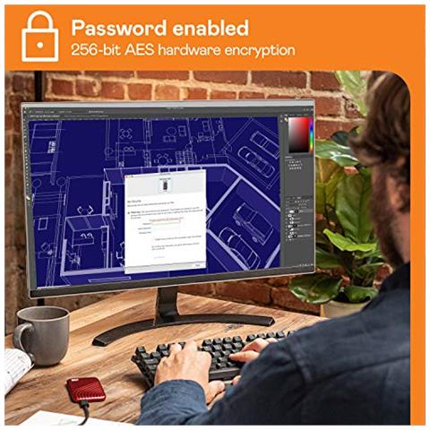 WD 2TB My Passport SSD portatile con tecnologia NVMe, USB-C, fino a 1.050 MB / s in lettura, fino a 1000MB / s in scrittura, Rosso - Foto 2