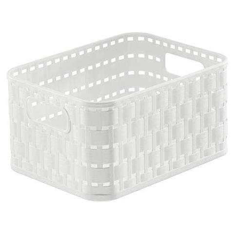 Paese Cestello Portaoggetti Nel Look Rattan Plastica (pp) Bianco 2 Litri (183 X 137 X 98 Cm) Bpa-libero Il Contenitore A6 2 L - Foto 1