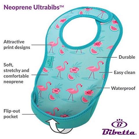 Lo Svezzamento Bavaglino - Ultrabib Alimentazione Del Bambino Bavaglino Con Crumb Catcher Tasca Per Neonati E Bambini Fino Rullo In Neoprene Lavabile (tropical Fish) - Foto 4