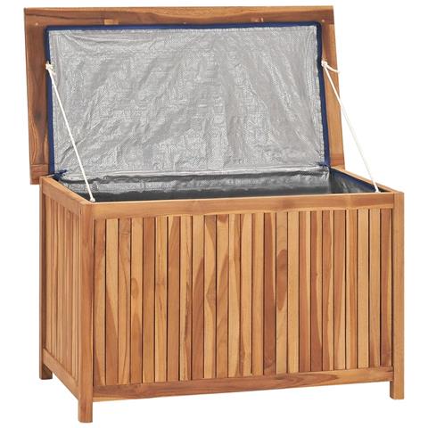Baule da Giardino 90x50x58 cm in Legno Massello di Teak - Foto 9