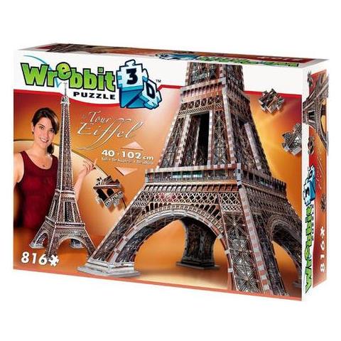 Puzzle 1000 Pezzi Per Adulti - Torre Eiffel Parigi Notte, Pittura A Olio, 70x50 Cm, Con Poster E Lettere Sul Retro - 3