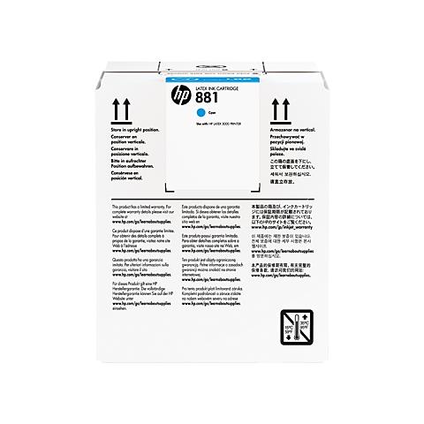 CR331a Cartuccia Ink Originale 881 Ciano per HP Latex 3000 Printer - Foto 2