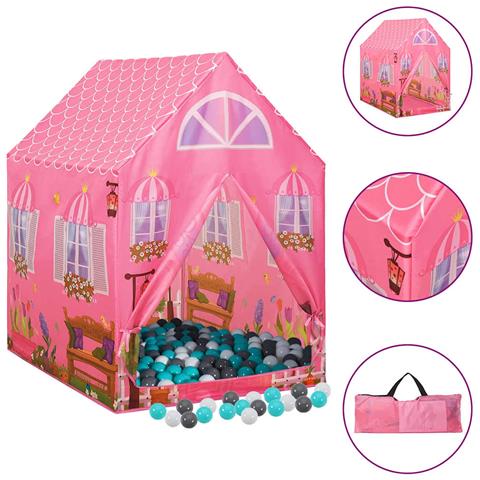 Tenda Da Gioco Per Bambini Rosa Con 250 Palline 69x94x104 Cm - Foto 1