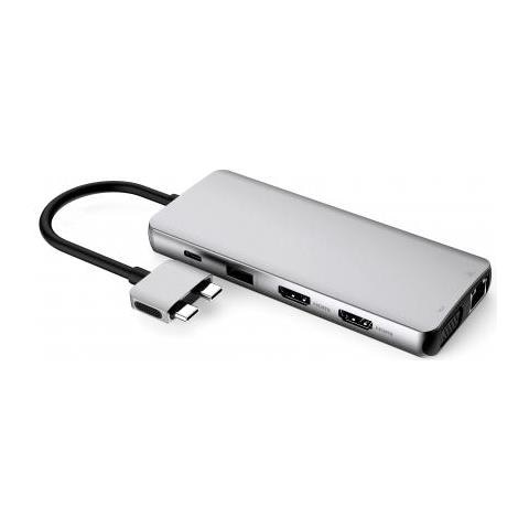 Usb-c Dual Usb-c Dock Usb 3.2 Gen 1 (3.1 Gen 1) Type-c 5000 Mbit /s Alluminio, Metallico - Foto 2