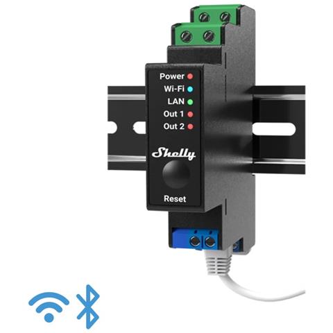 Shelly Pro 2pm - Ip Smart Relay Din 2ch. Lan/wifi/bt + Pm - Foto 1