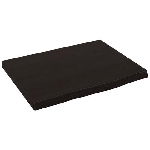 Piano Bagno Marrone Scuro 40x30x2 cm Legno Massello Trattato - Foto 1