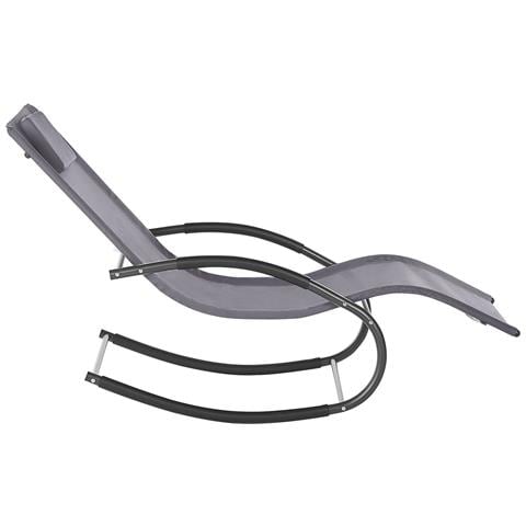 Lettino Da Giardino Grigio Argento E Nero Carano Ii - Foto 2