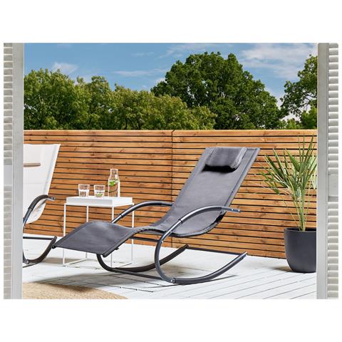 Lettino Da Giardino Grigio Argento E Nero Carano Ii - Foto 1