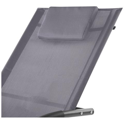 Lettino Da Giardino Grigio Argento E Nero Carano Ii - Foto 7