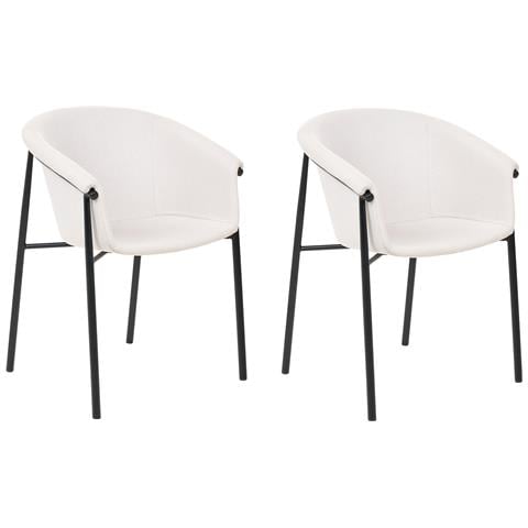 Set Di 2 Sedie Da Pranzo Tessuto Beige Ames - Foto 2