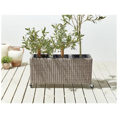 Vaso Per Piante Bellis Rattan Sintetico 82 Cm Marrone Chiaro - Foto 1