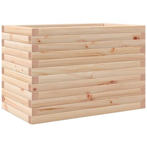 Fioriera Da Giardino 70x40x45,5 Cm In Legno Massello Di Pino - Foto 2