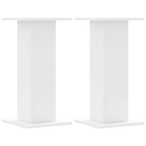 Supporti Altoparlanti 2 Pz Bianchi 30x30x40cm Legno Multistrato - Foto 2
