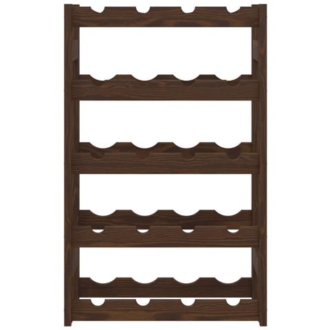 Portabottiglie Per 20 Bottiglie Marrone Legno Massello Di Pino - Foto 2