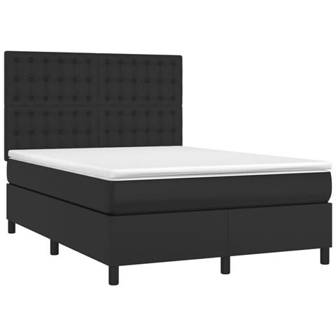 Giroletto A Molle Con Materasso E Led Nero 140x200cm Similpelle - Foto 2
