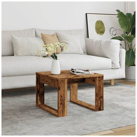 Tavolino Legno Antico 50x50x35 Cm In Truciolato - Foto 3