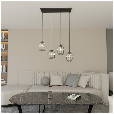 Lampada A Sospensione Verdi - Nero - Metallo - 70x22x140 Cm - Foto 2