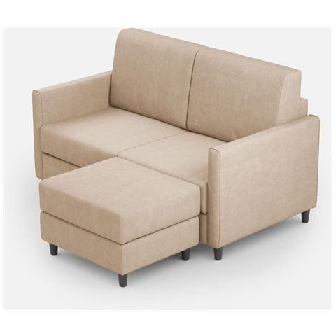 Divano Karay 2 Posti Medio (due Sedute Da 70cm) + Pouf Misure Esterne L. 158 P. 145 Colore Beige - Foto 1