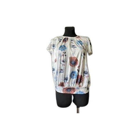 Camicia Da Donna, Camicetta Bianca Con Motivo Floreale, Taglia M - Foto 1
