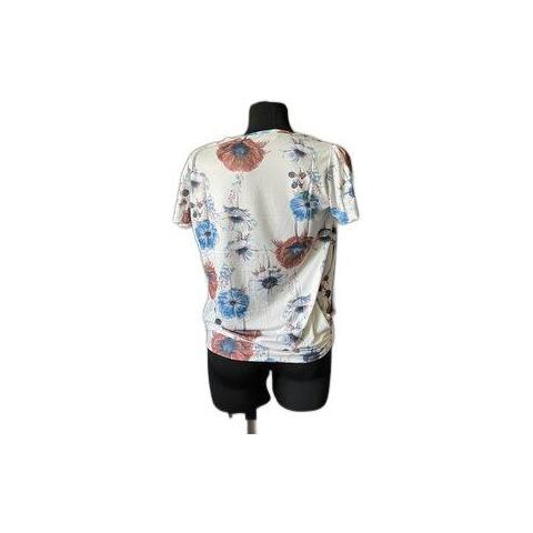Camicia Da Donna, Camicetta Bianca Con Motivo Floreale, Taglia M - Foto 3