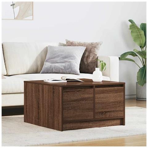 Tavolino da Salotto con Cassetti Rovere Marrone 70,5x70x40 cm - Foto 1