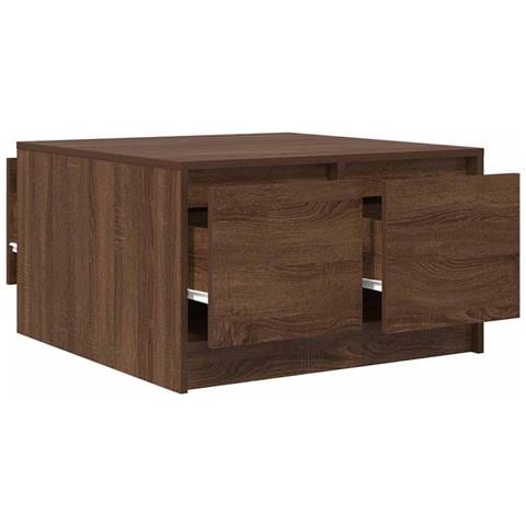 Tavolino da Salotto con Cassetti Rovere Marrone 70,5x70x40 cm - Foto 9