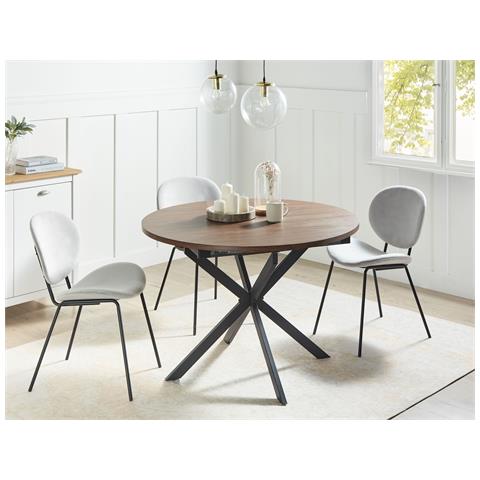 Tavolo Da Pranzo Estensibile Friona Marrone Scuro 110/140 Cm 110 Cm - Foto 1