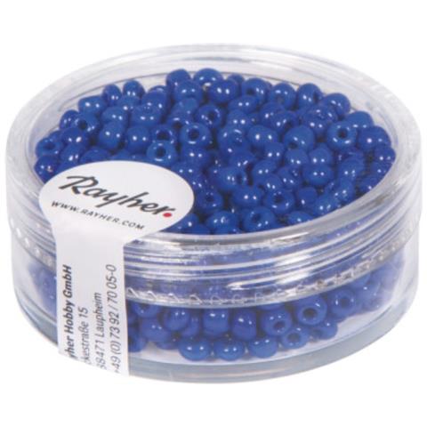 Rayher - 17 Grammi - Perline Rotonde In Vetro Opaco Ø2,6mm - Colore Bllu Scuro - Foto 1