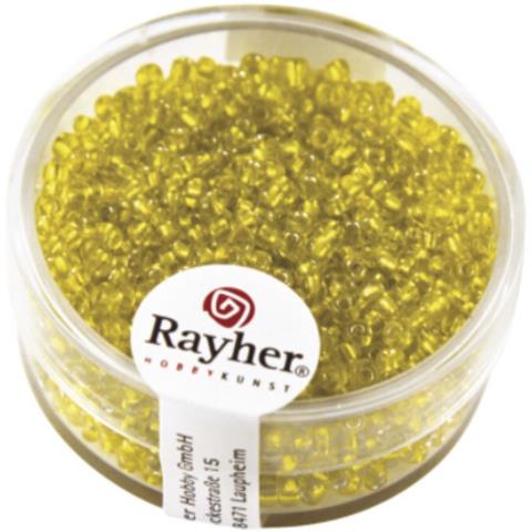 17 Grammi - Perline In Vetro Con Foro Argentato Ø2mm - Colore Giallo - Foto 1