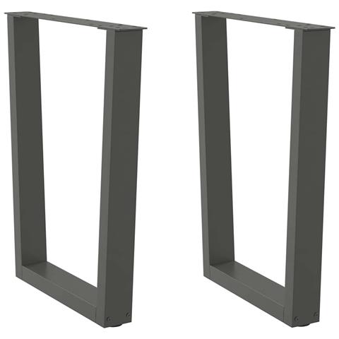 Gambe Tavolo Pranzo A V 2 Pz Antracite 60x(72-73,3)cm Acciaio - Foto 1