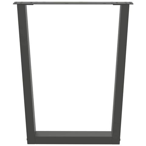 Gambe Tavolo Pranzo A V 2 Pz Antracite 60x(72-73,3)cm Acciaio - Foto 3