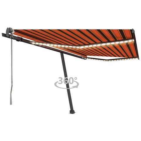 Tenda Automatica Sensore Vento E Led 400x300 Cm Arancio Marrone - Foto 2