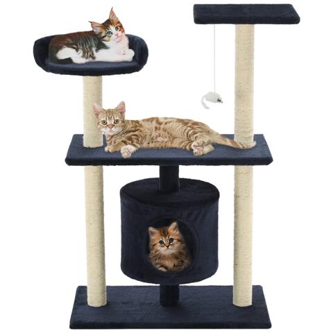 Lusso Casadino - Albero Per Gatti Con Tiragraffi In Sisal 95 Cm Blu Scuro - Foto 7
