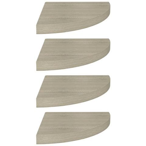 Scaffali Angolari A Parete 4 Pz Rovere 35x35x3,8 Cm In Mdf - Foto 1