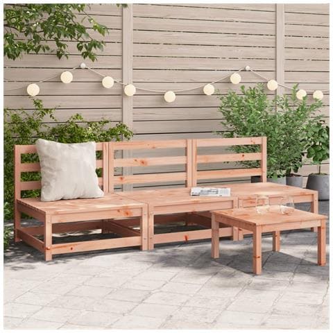 Lusso Casadino - Divani Giardino Senza Braccioli 3pz 70x70x67cm Massello Douglas - Foto 8