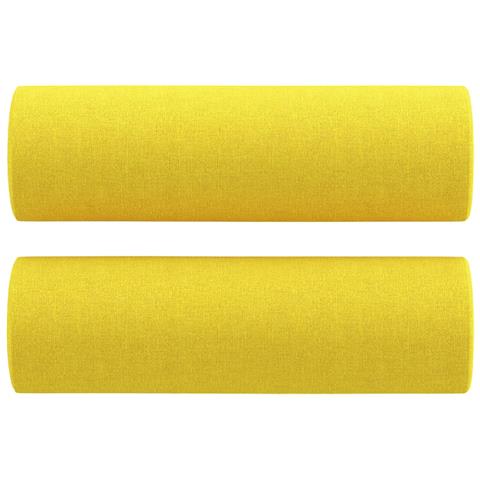 Set di Divani 4 pz con Cuscini Giallo Chiaro in Tessuto - Foto 9