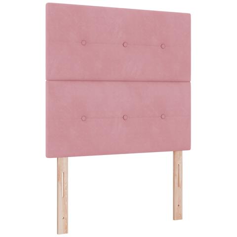 Testiera imbottita a bottoni Rosa 90 cm in Velluto - Foto 1