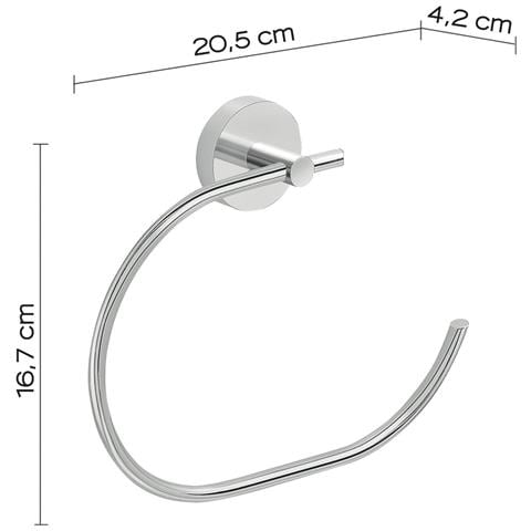 Portasalviette Ad Anello Da Muro In Acciaio Inox E Cromall 2370 Serie Eros Cromato - Foto 2