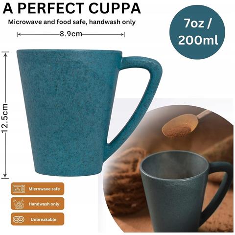 Set Di 2 Tazze In Legno Di Pino 200ml Per Caffè Senza Bpa Blu - Foto 2