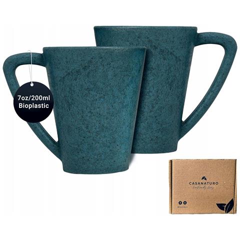 Set Di 2 Tazze In Legno Di Pino 200ml Per Caffè Senza Bpa Blu - Foto 1