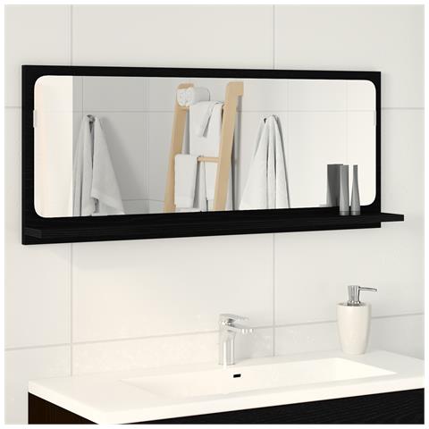 Specchio da bagno  nero rovere 90x10,5x37 cm in legno ingegnerizzato - Foto 2