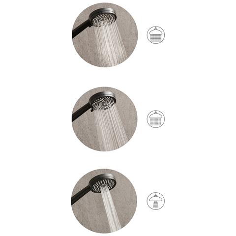 Kit Doccia Con Soffione E Flessibile Suripa 3 Funzioni Nero - Foto 2